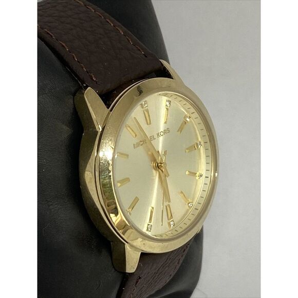 Michael Kors Elena MK3608 Women's Brown Leather Analog Dial Quartz Watch RK429 - Picture 5 of 12